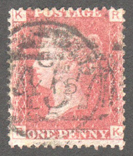 Great Britain Scott 33 Used Plate 95 - RK - Click Image to Close